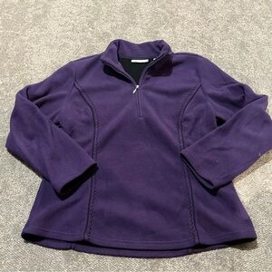 Coldwater Creek women’s quarter zip purple fleece super soft size large (14-16)